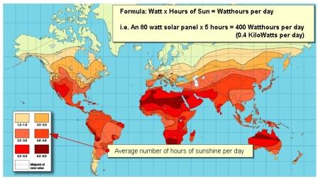 Average Sunlight Worldwide
