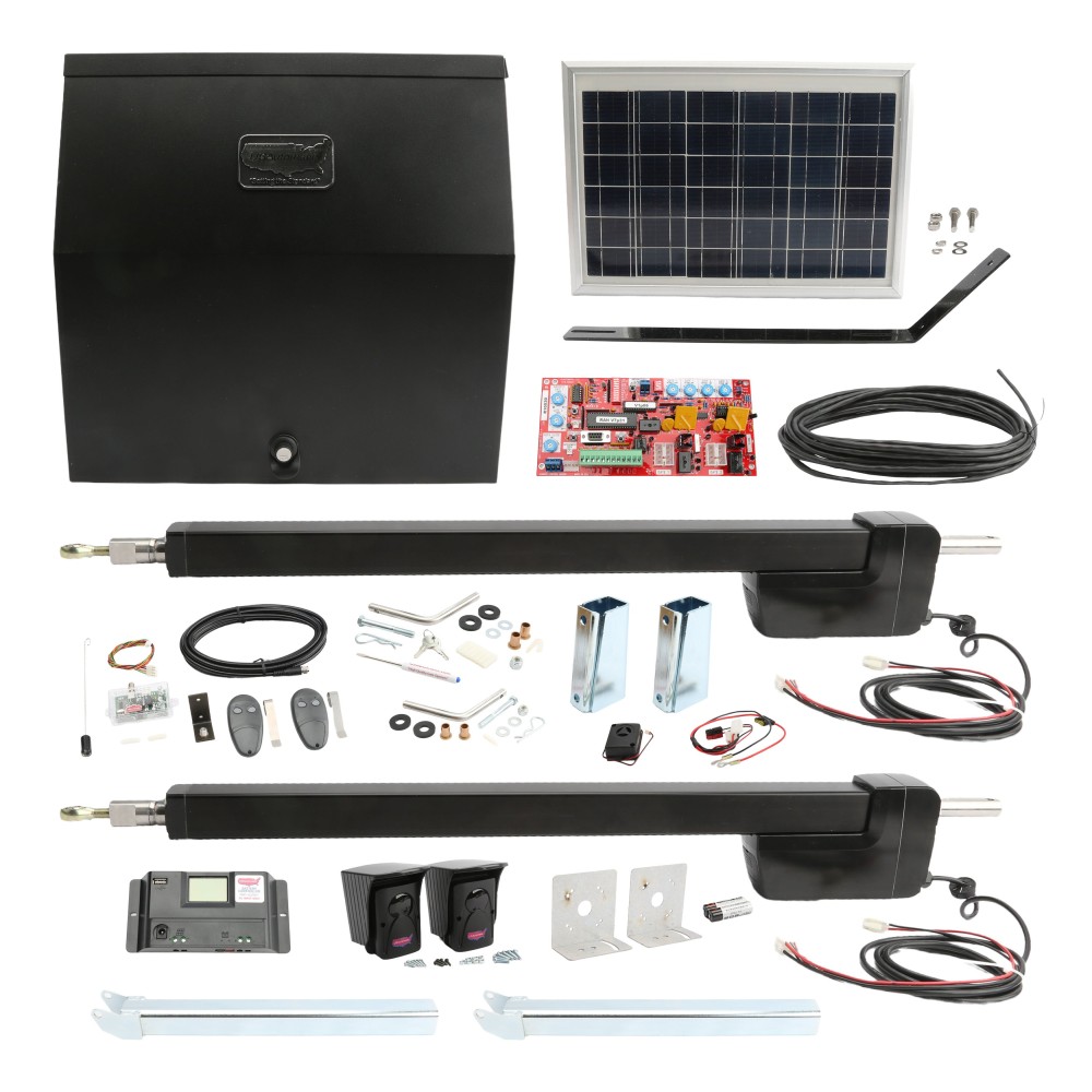 Ranger HD Dual Gate Solar Charged Swing Gate Operator w/ Entry & Exit Controls USAutomatic