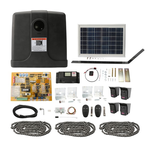 Patriot RSL Solar Charged Slide Gate Operator with LCR Receiver, 2 Transmitters & Solar Panel
