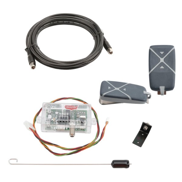 USAutomatic 12 VDC LCR Receiver Premium Package (LCR Dual Channel Receiver, Antenna Bracket, Remotes, 12' Coax, & Antenna) - 030231