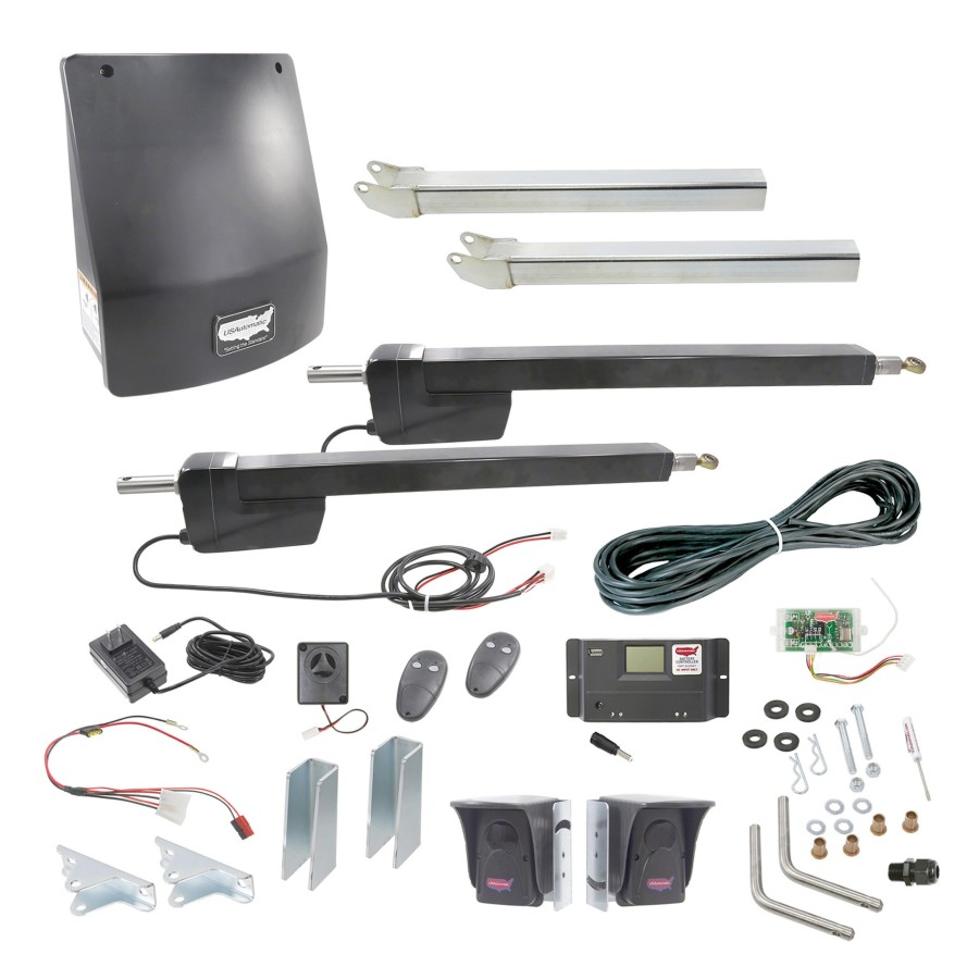 Radio Gate Operator USAutomatic Ranger HD 2 AC Charged Dual Swing Gate Opener Kit with ...