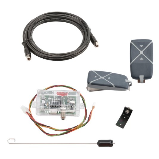 USAutomatic 12 VDC LCR Receiver Premium Package (LCR Dual Channel Receiver, Antenna Bracket, Remotes, 12' Coax, & Antenna) - 030231