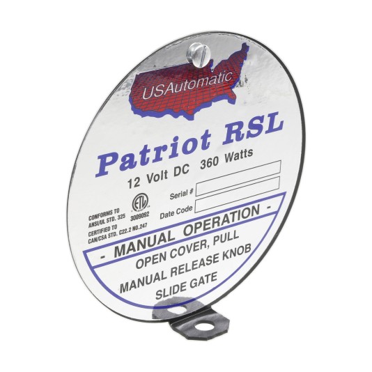 Manual Release Cover for Patriot RSL Slide Gate Openers - USAutomatic 590030 