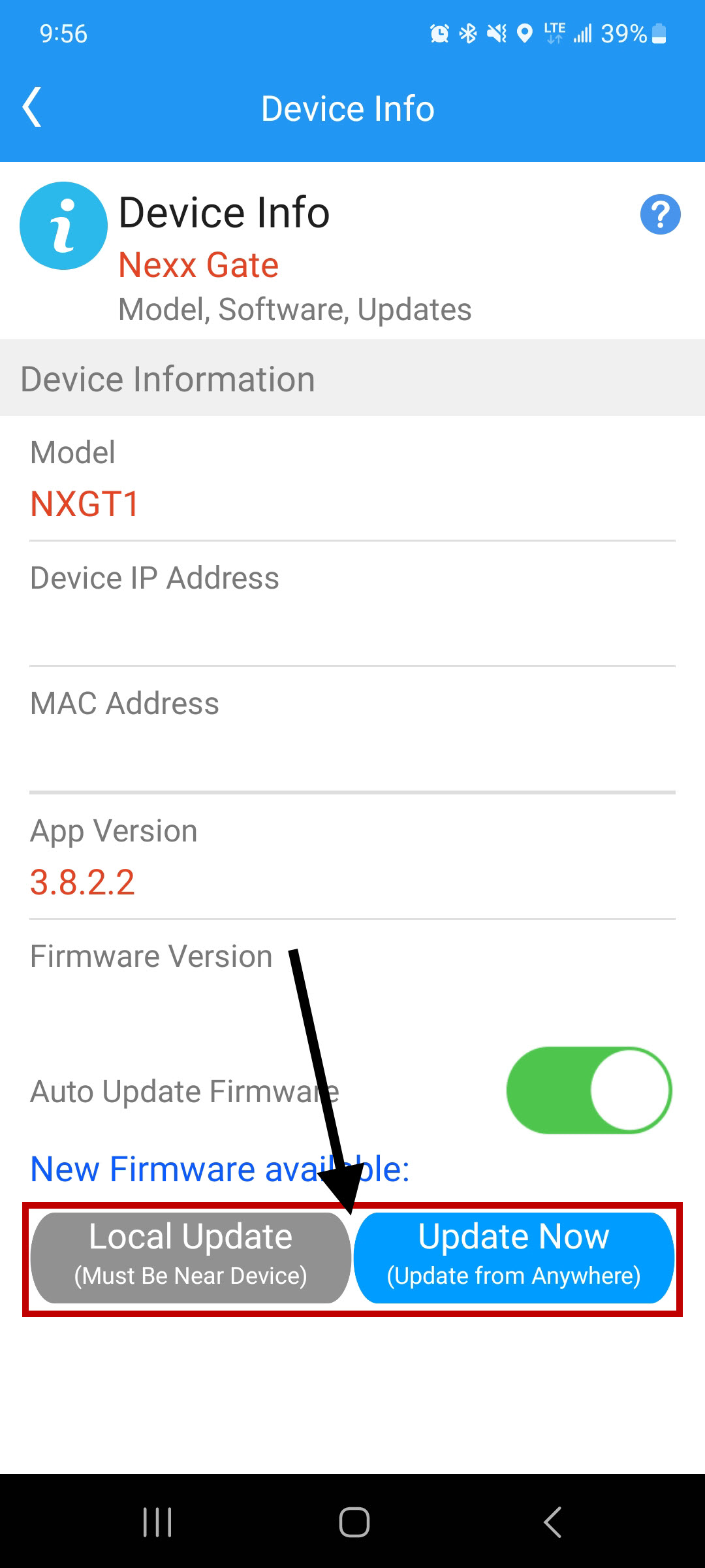 Select firmware update method