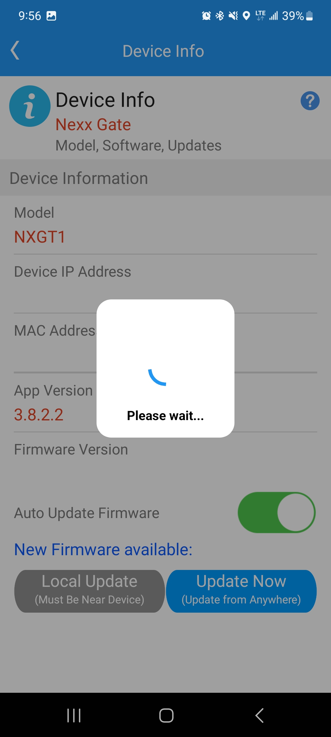 Firmware update in progress