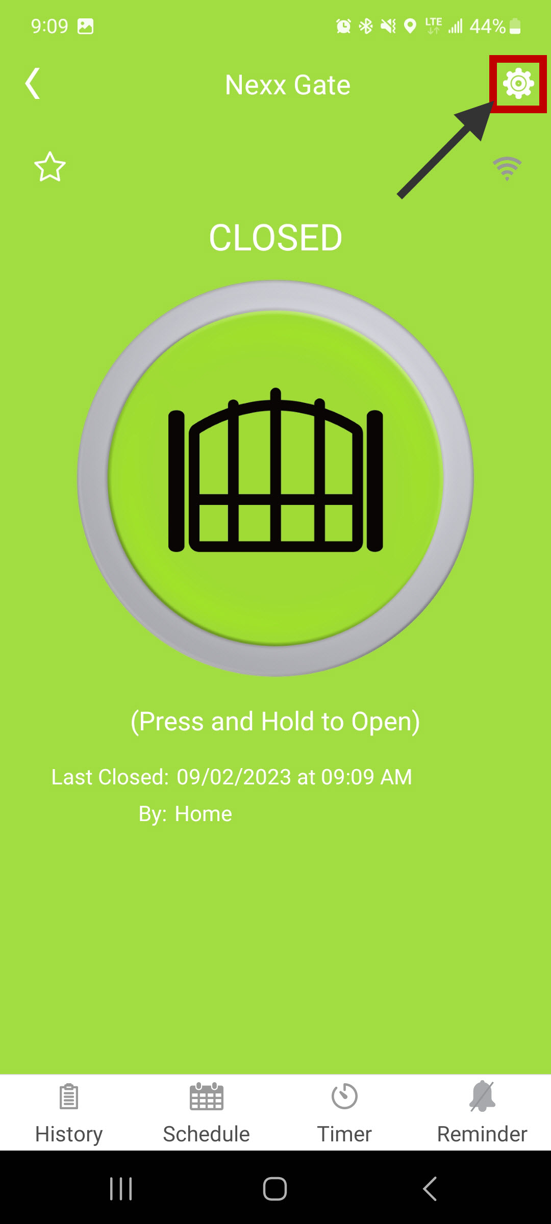 Open Device Settings in the Nexx App