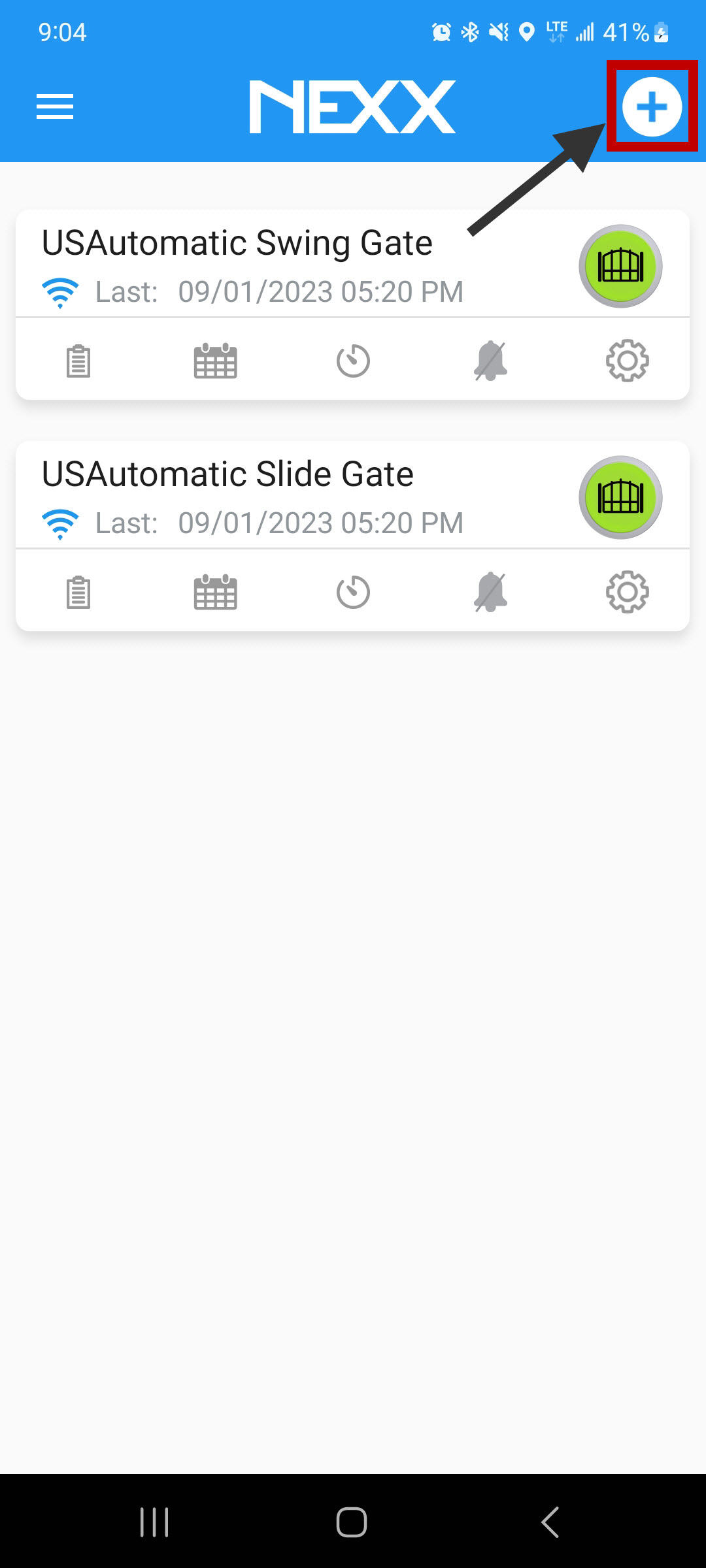 Open the App and Select Add Device in the Nexx app