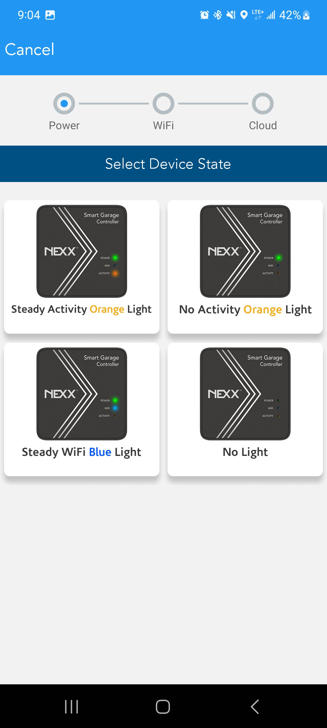 Select the current device light state