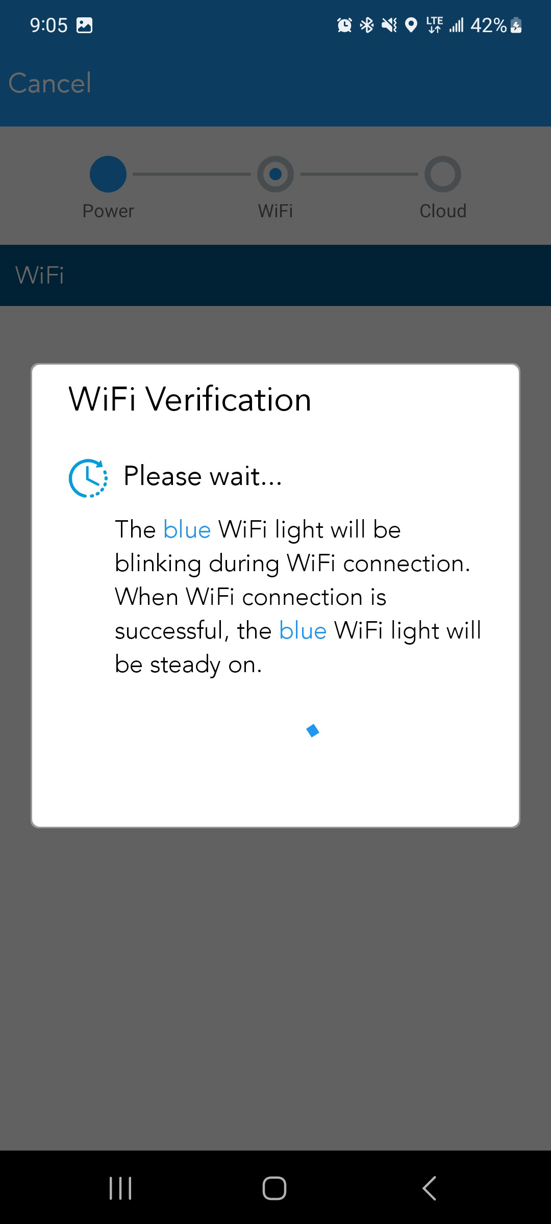 Enter WiFi credentials