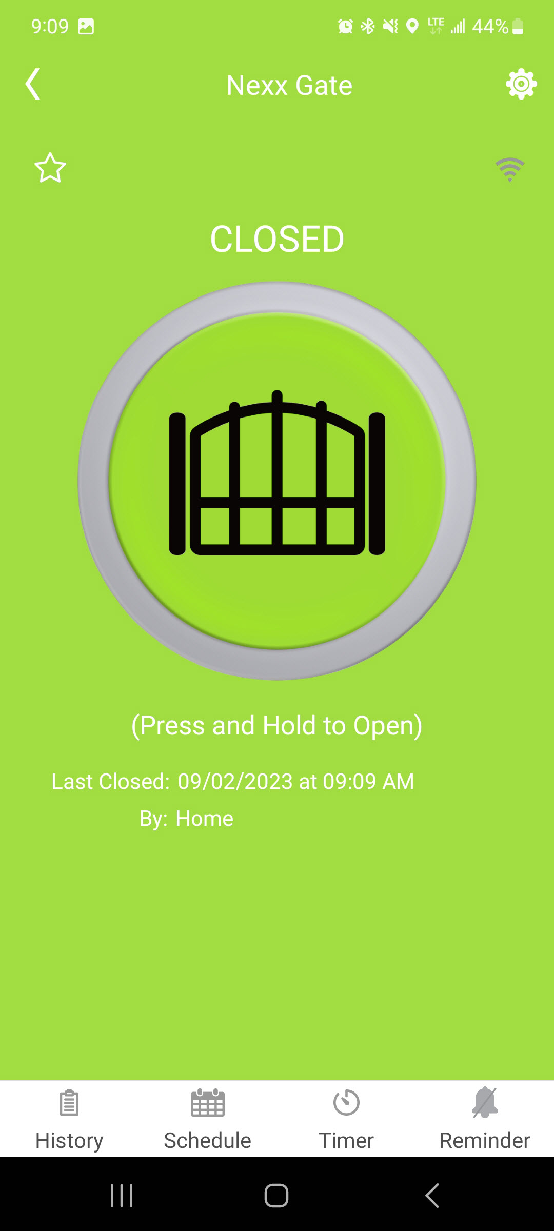 Gate position displayed after cycling