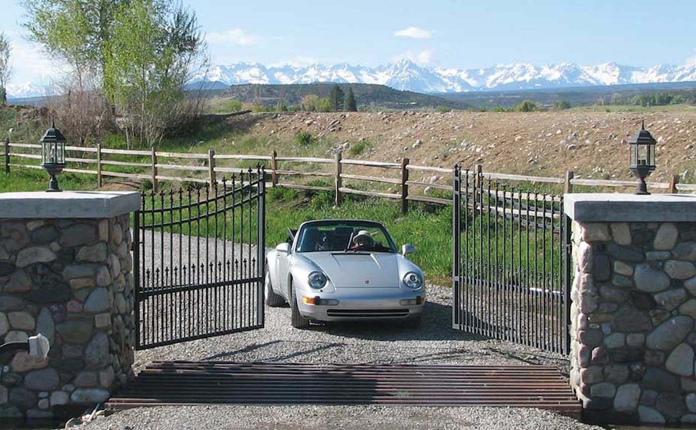 free exit device with car driving through