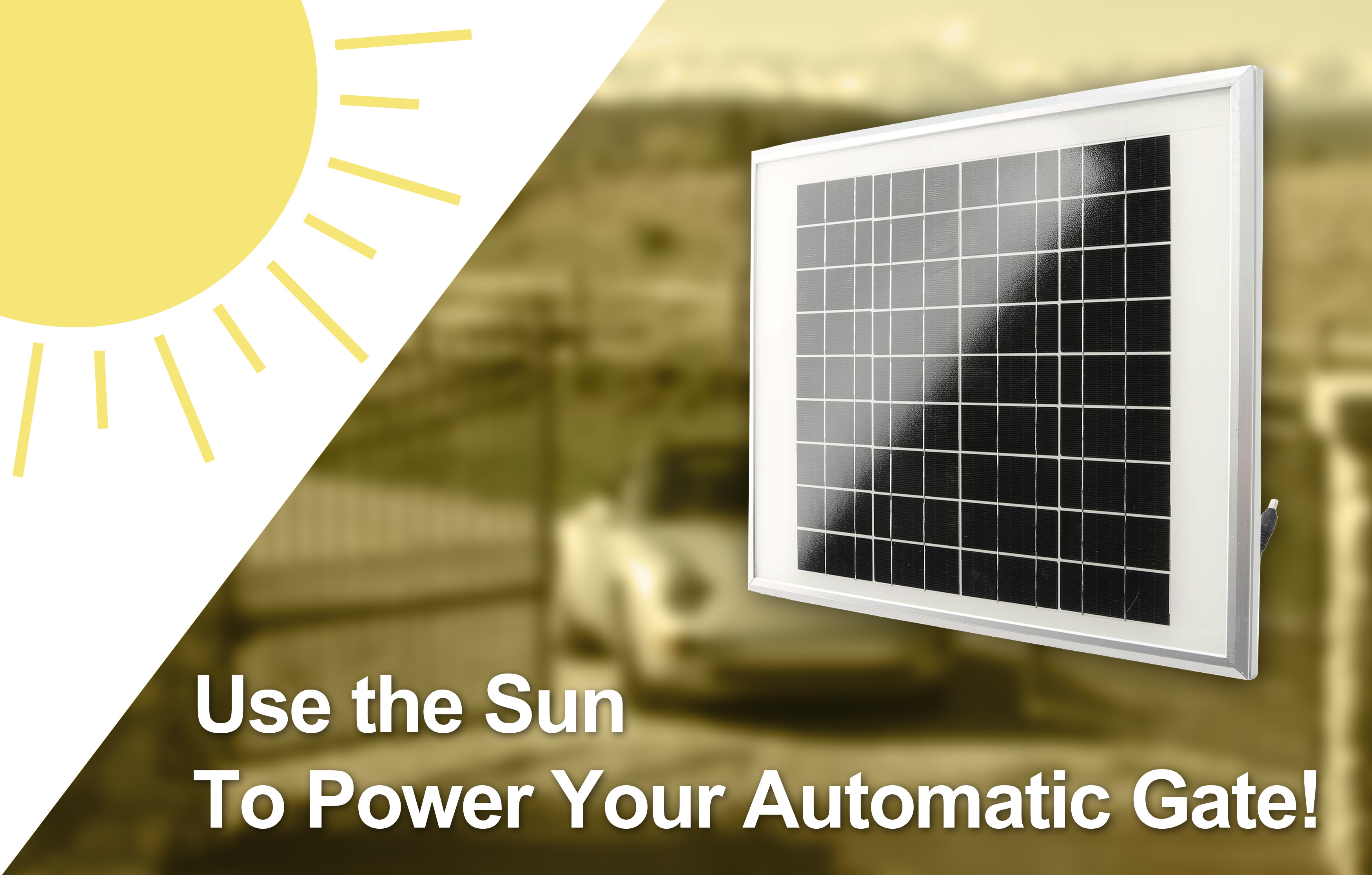 use the sun to power your automatic gate graphic